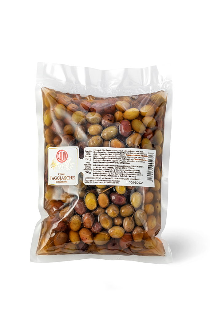 Olive Taggiasche in Salamoia in busta 500 g Sgocc